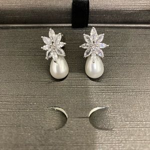 Dareth Colburn Elsie simulated freshwater pearl drop earrings (clip-on)